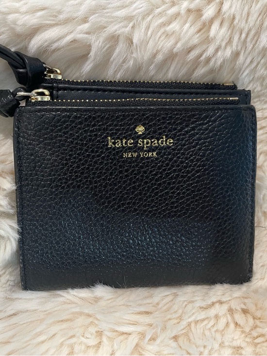 kate spade Handbags - kate spade Black Pebbled Leather Double-Zip Wristlet with Gold Hardware